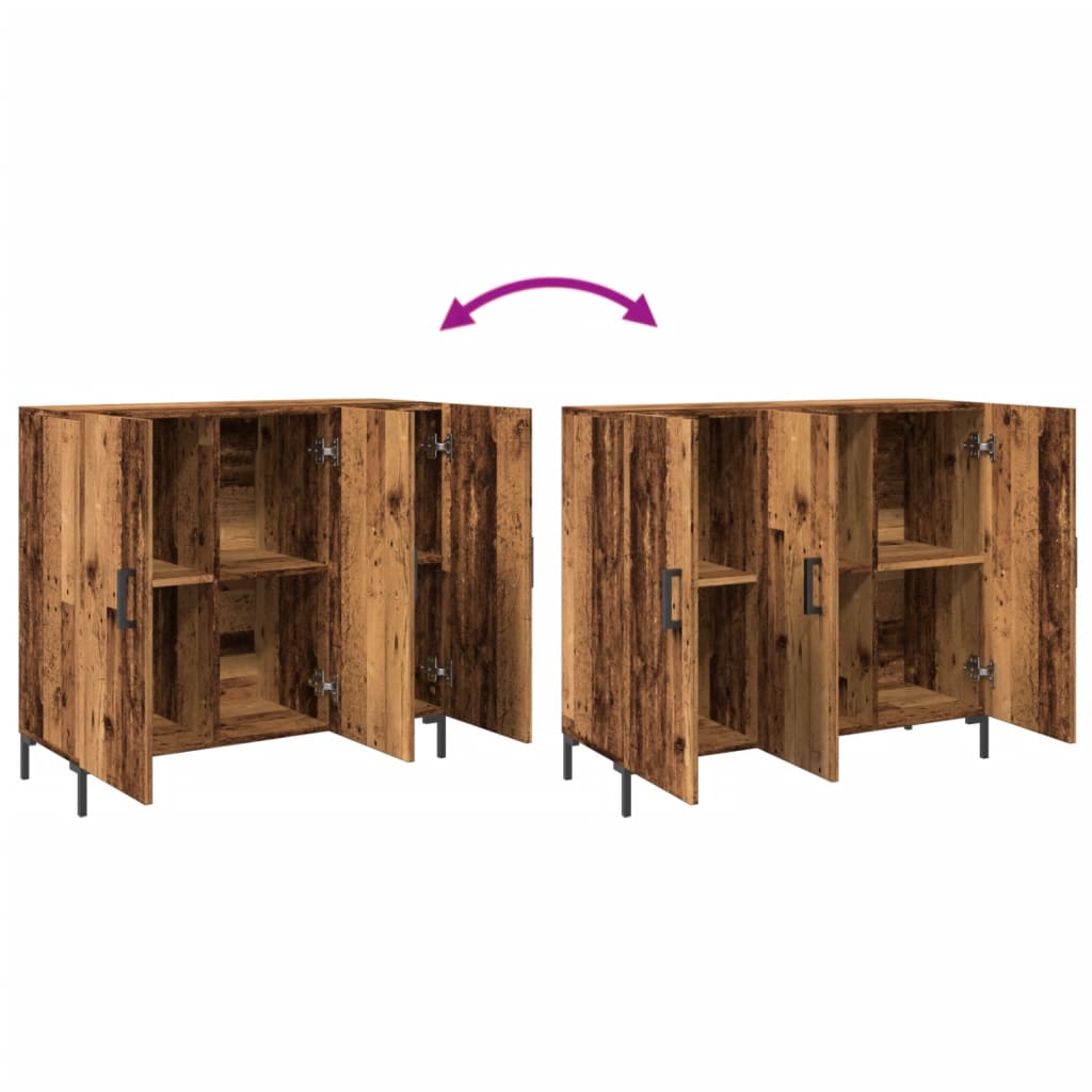 vidaXL Szafka, stare drewno, 90x34x80 cm, materiał drewnopochodny