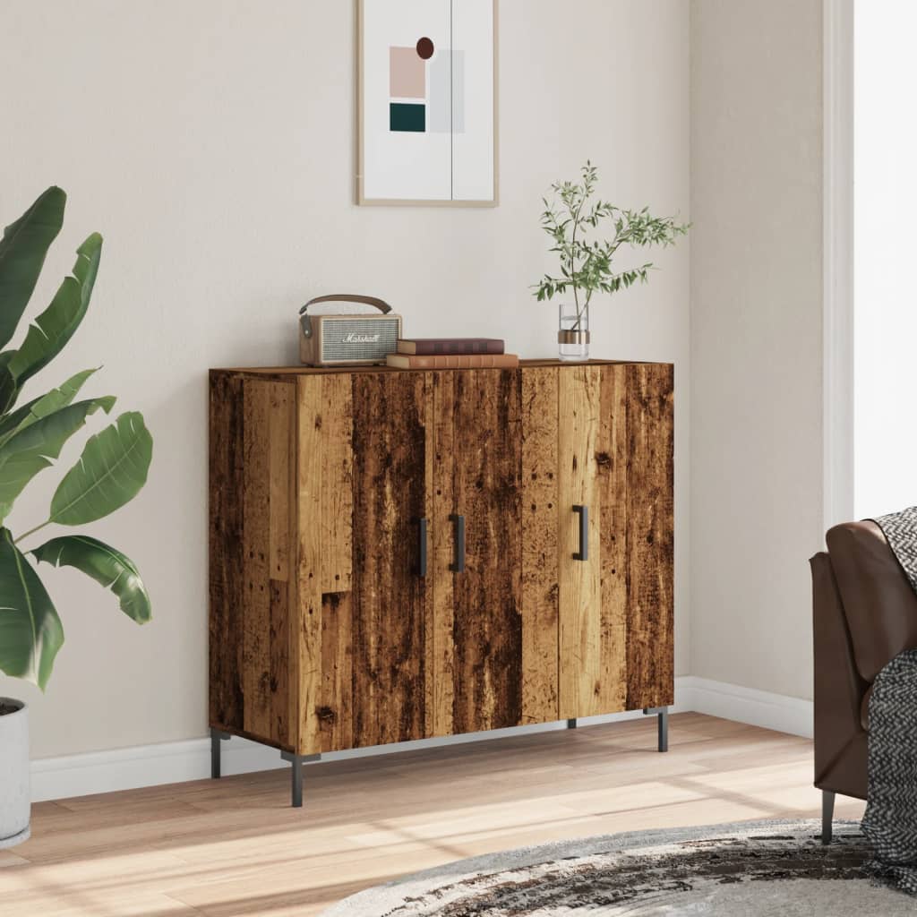vidaXL Szafka, stare drewno, 90x34x80 cm, materiał drewnopochodny