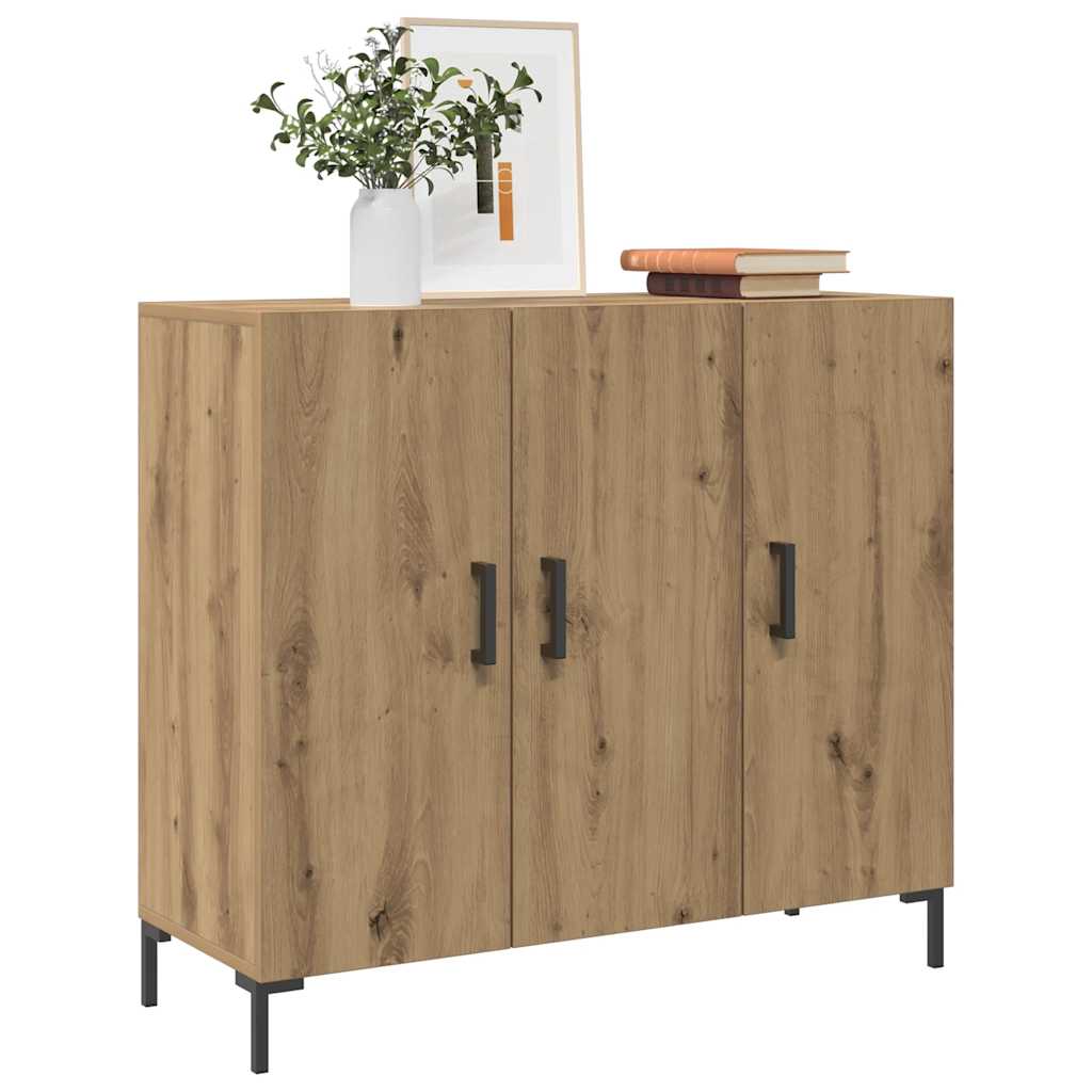 vidaXL Szafka, dąb artisian, 90x34x80 cm, materiał drewnopochodny
