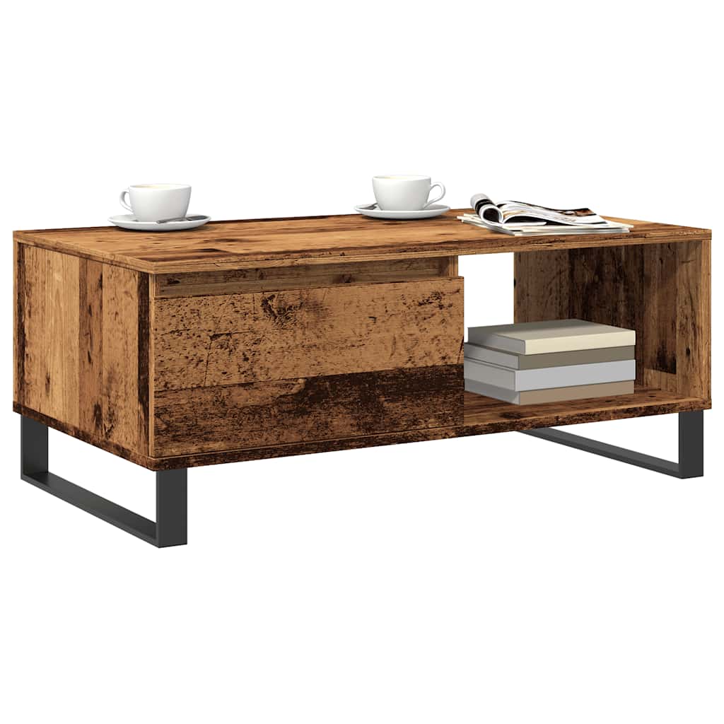 vidaXL Stolik kawowy, stare drewno, 90x50x36,5 cm