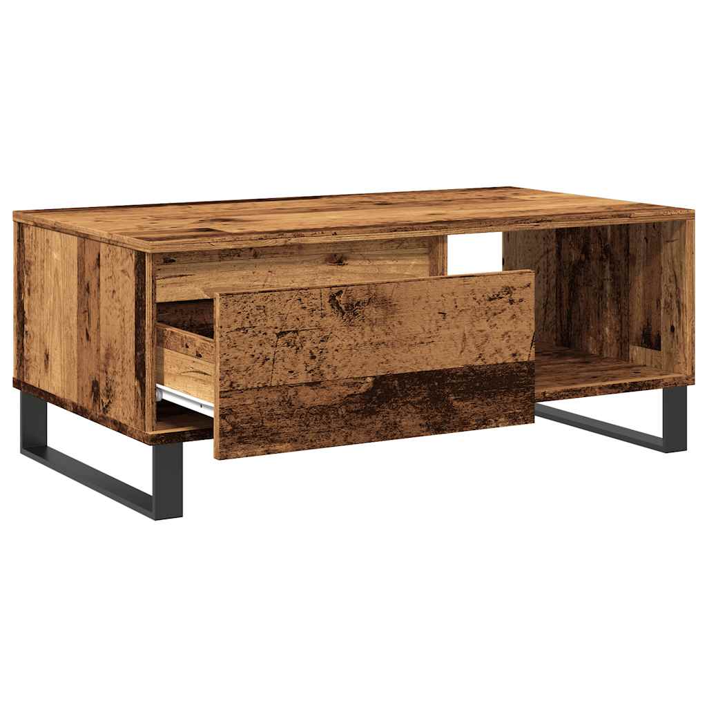 vidaXL Stolik kawowy, stare drewno, 90x50x36,5 cm