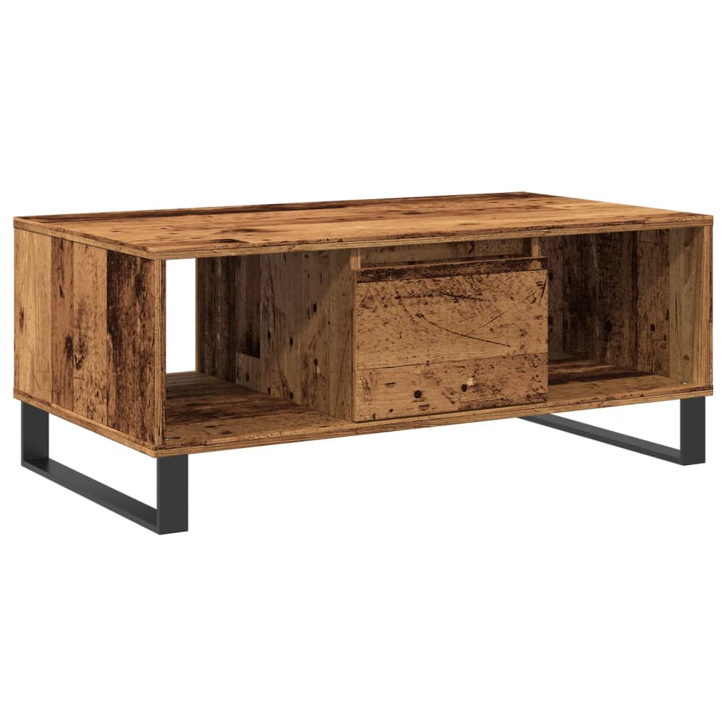 vidaXL Stolik kawowy, stare drewno, 90x50x36,5 cm