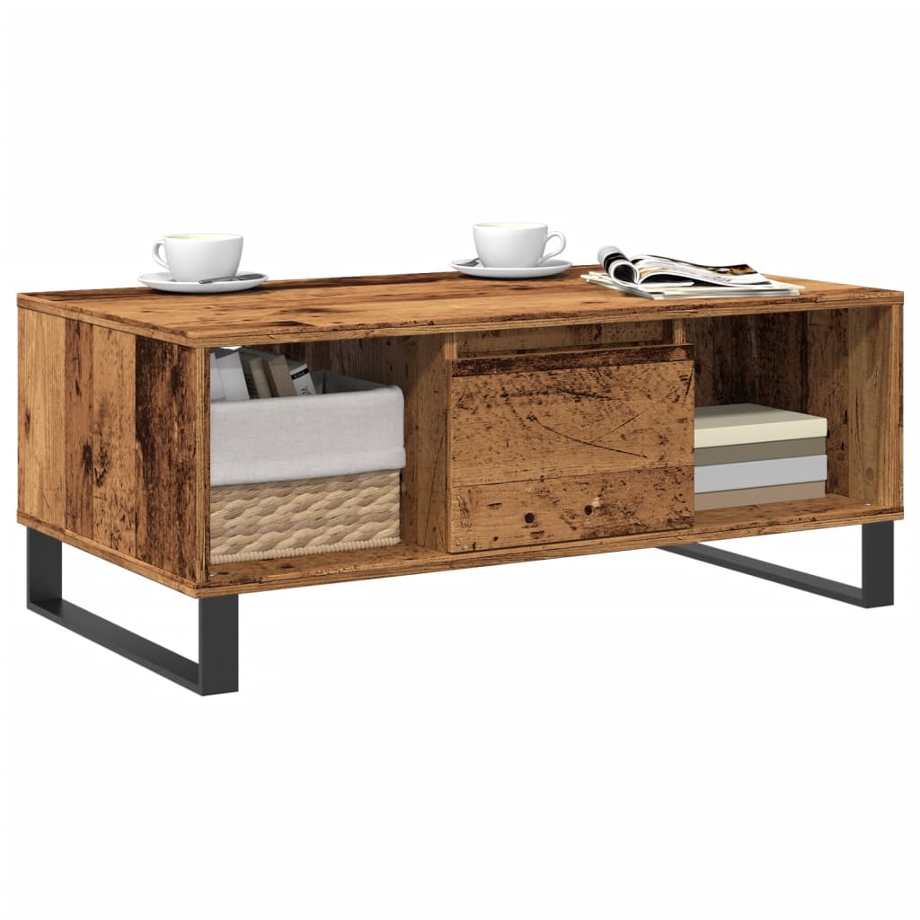 vidaXL Stolik kawowy, stare drewno, 90x50x36,5 cm