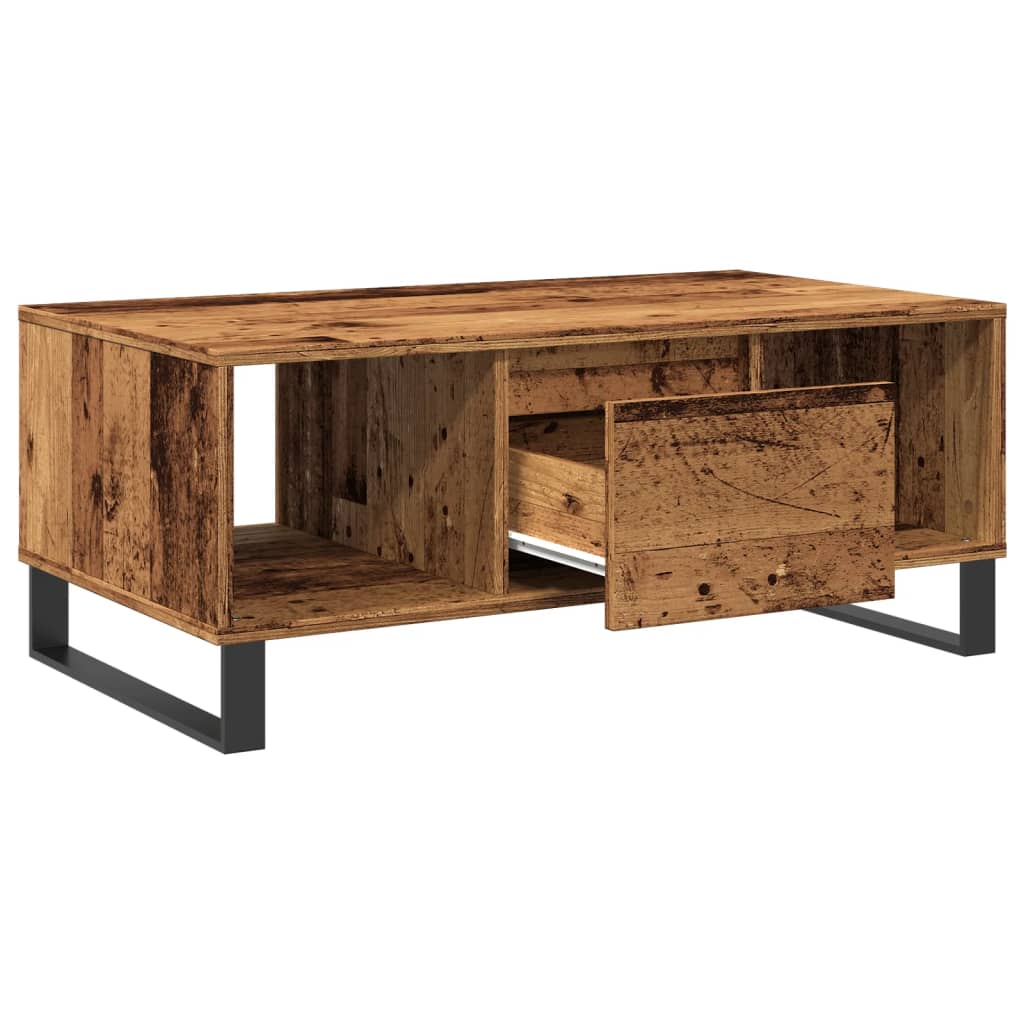 vidaXL Stolik kawowy, stare drewno, 90x50x36,5 cm