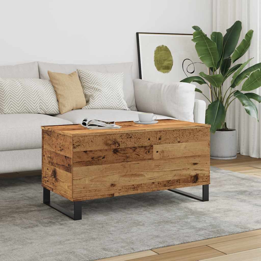vidaXL Stolik kawowy, stare drewno, 90x44,5x45 cm