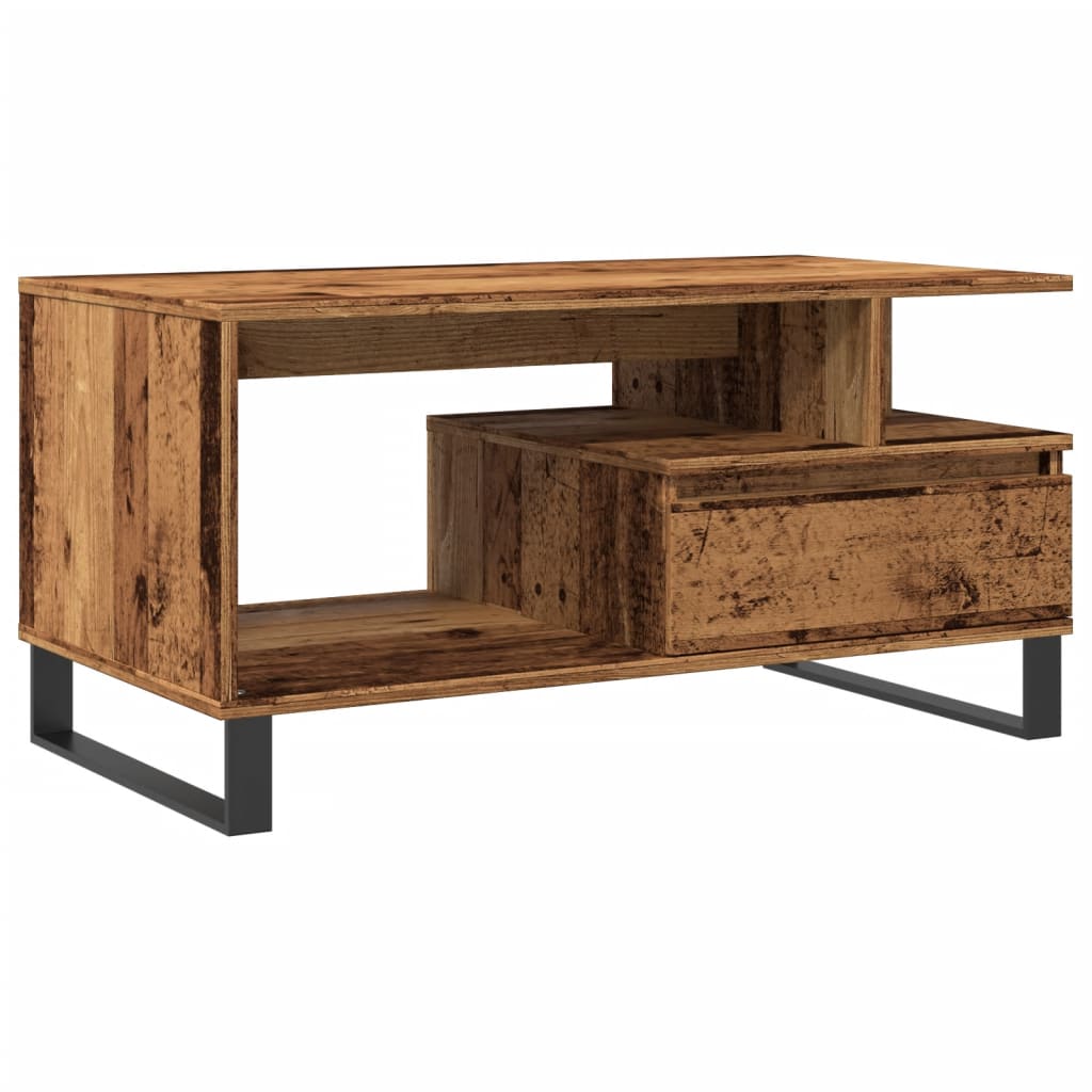 vidaXL Stolik kawowy, stare drewno 90x49x45 cm