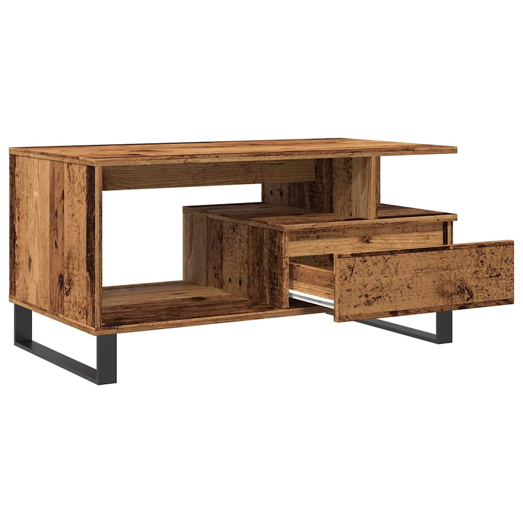 vidaXL Stolik kawowy, stare drewno 90x49x45 cm