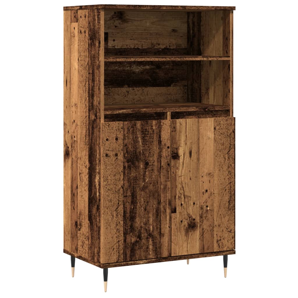 vidaXL Wysoka szafka, stare drewno, 60x36x110 cm
