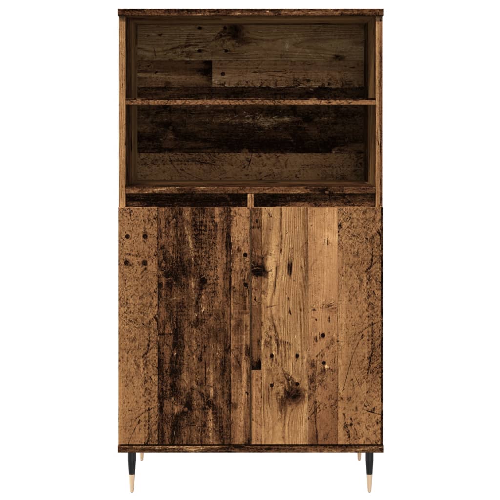 vidaXL Wysoka szafka, stare drewno, 60x36x110 cm