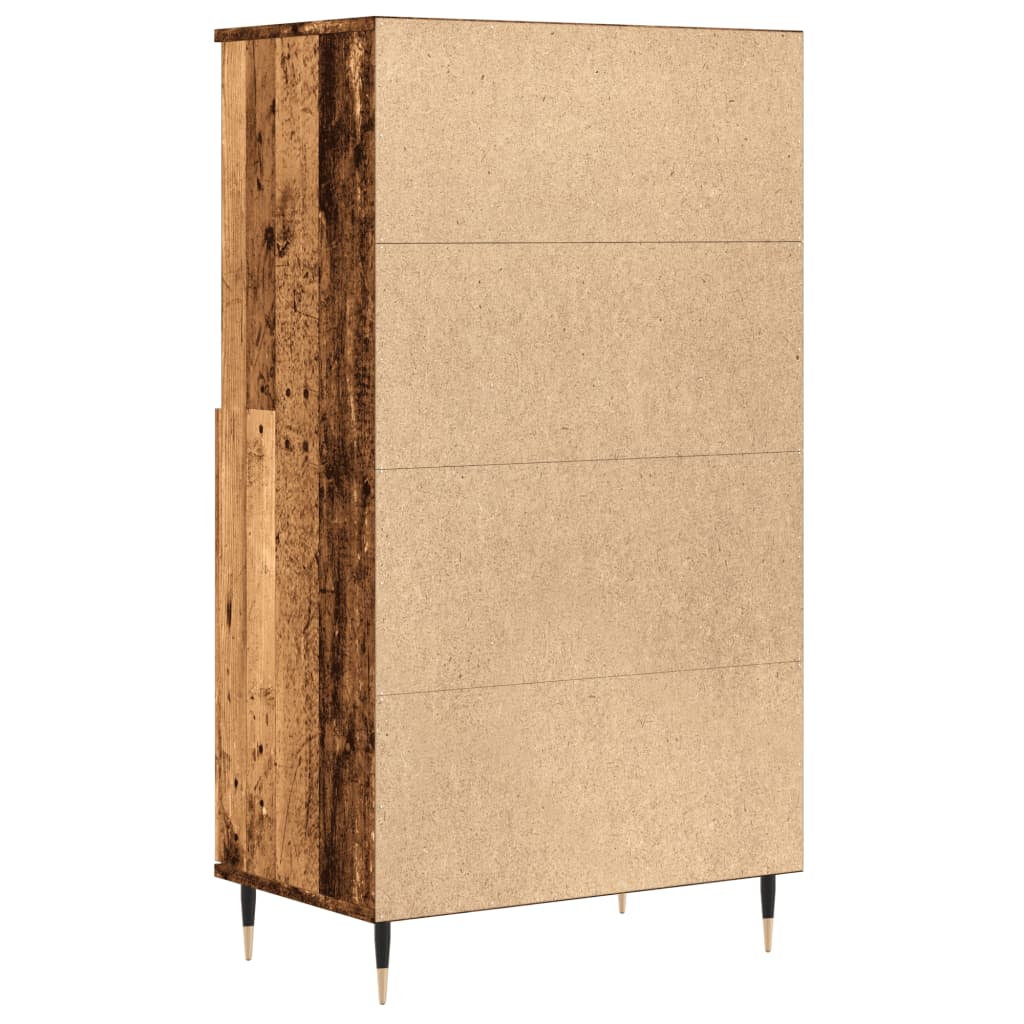 vidaXL Wysoka szafka, stare drewno, 60x36x110 cm