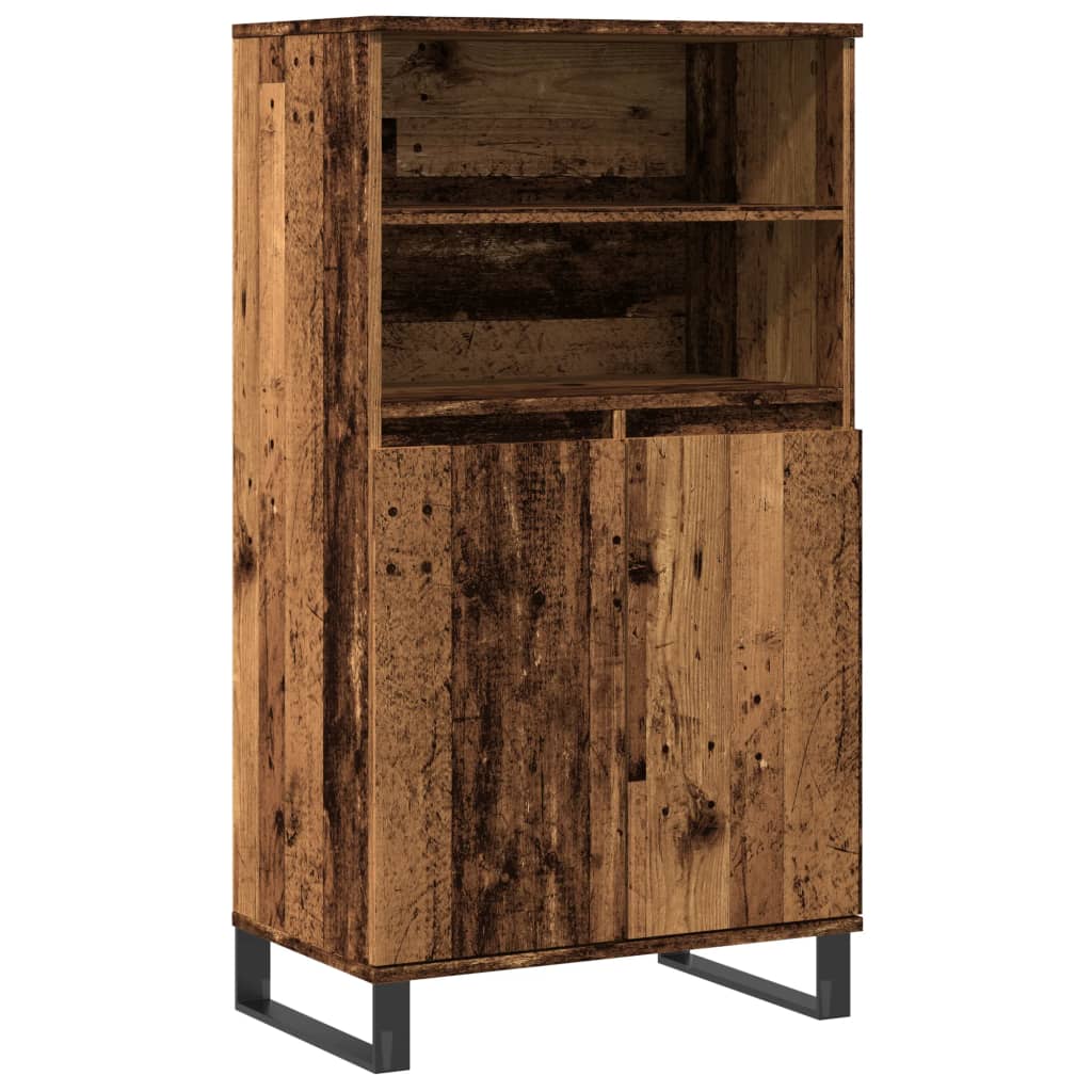vidaXL Wysoka szafka, stare drewno, 60x36x110 cm