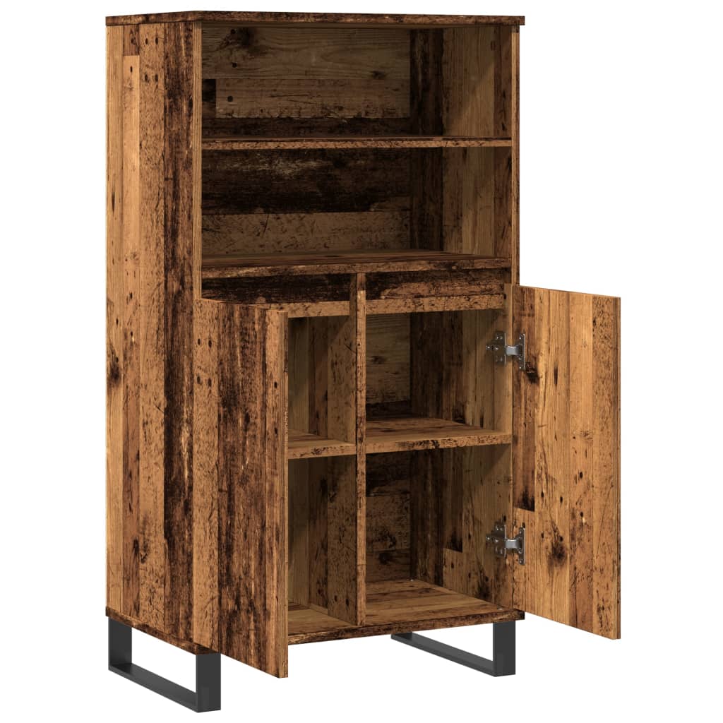 vidaXL Wysoka szafka, stare drewno, 60x36x110 cm