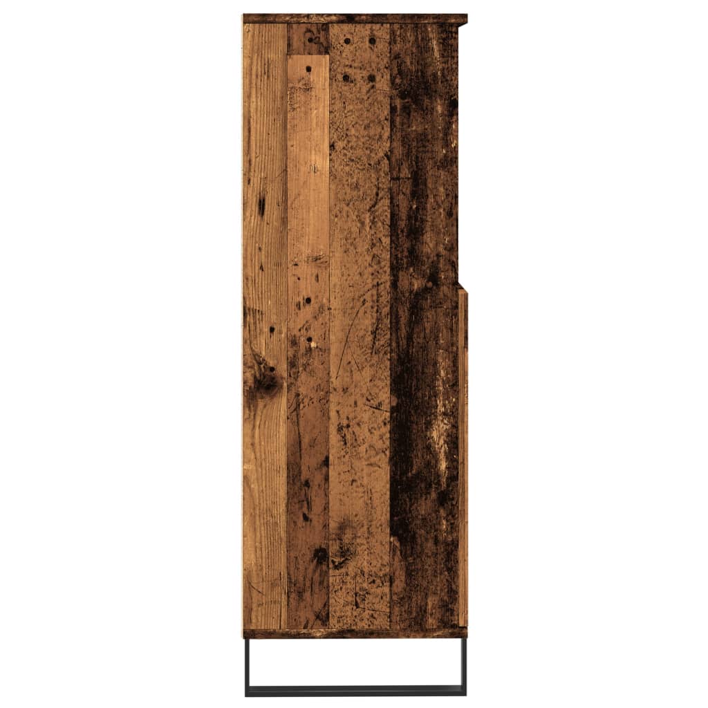 vidaXL Wysoka szafka, stare drewno, 60x36x110 cm