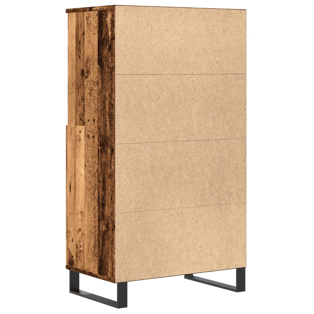 vidaXL Wysoka szafka, stare drewno, 60x36x110 cm