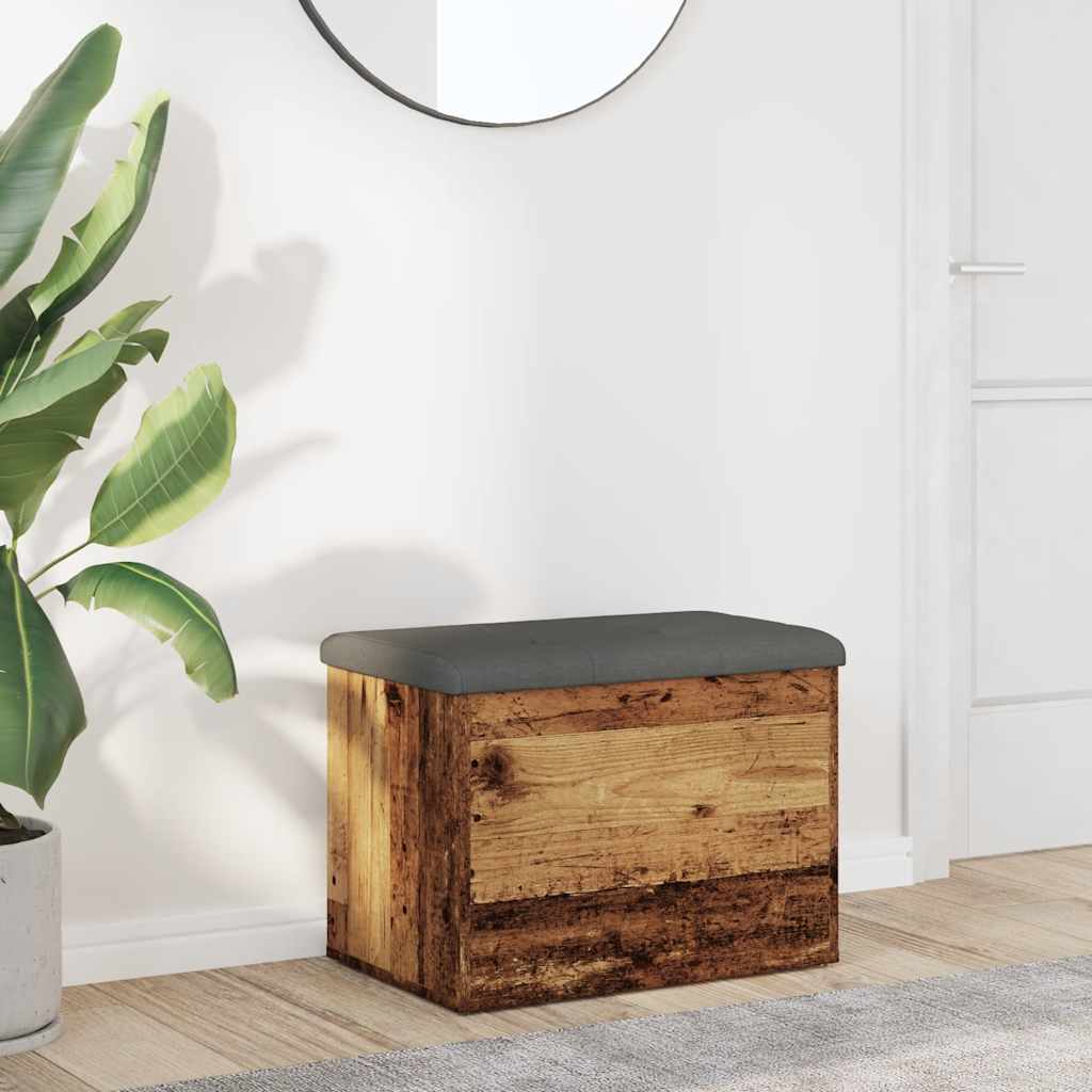 vidaXL Ławka ze schowkiem Stare drewno 62x42x45 cm Drewno klejone