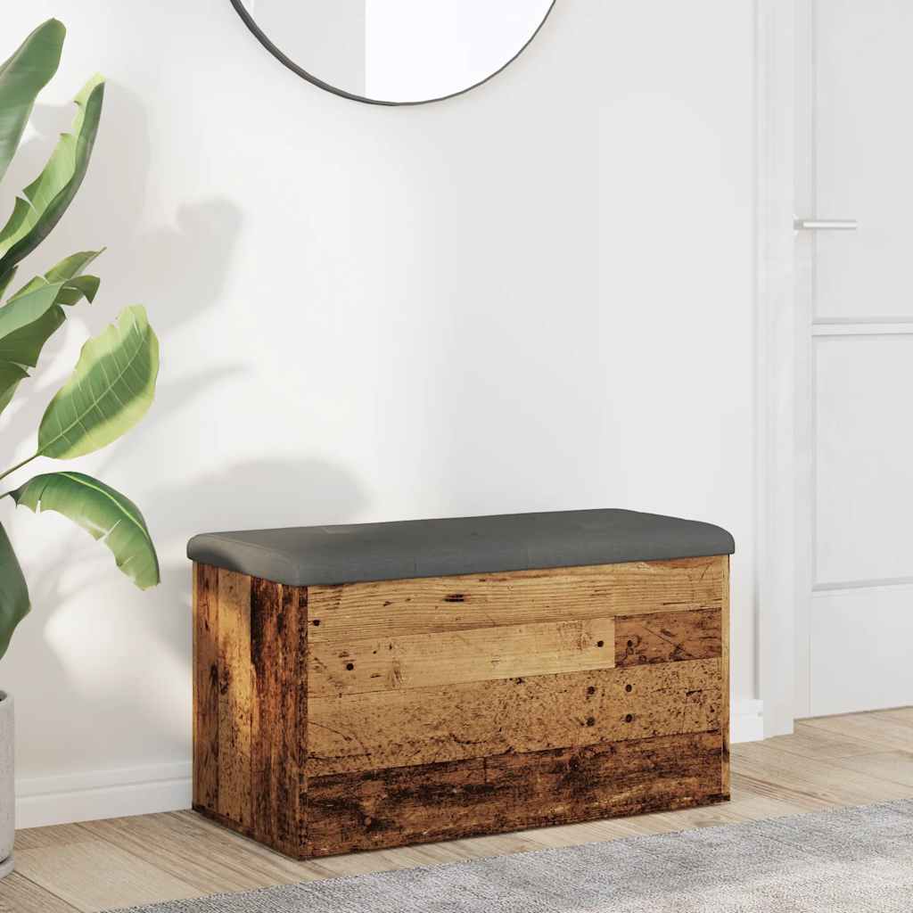 vidaXL Ławka ze schowkiem Stare drewno 82x42x45 cm Drewno klejone