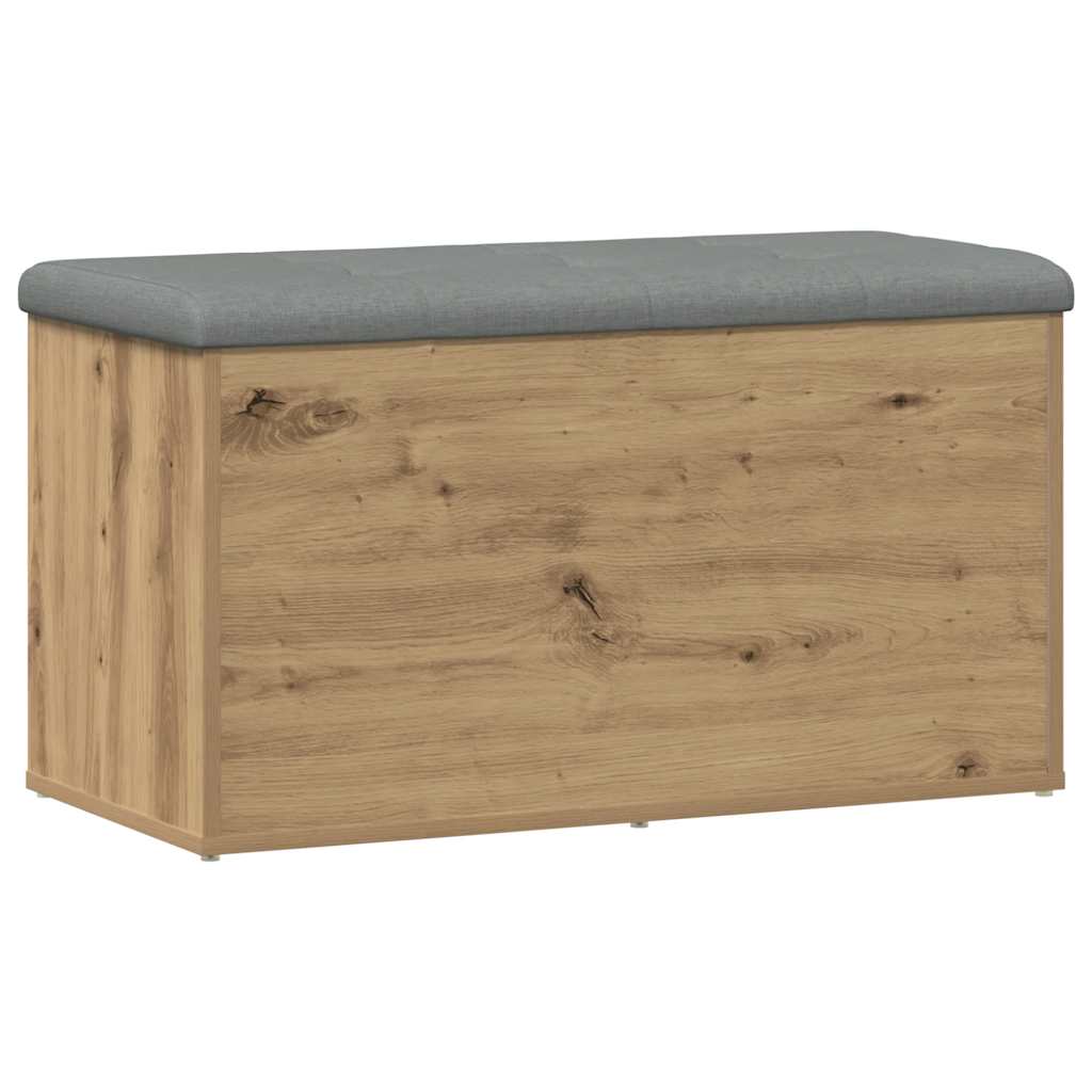 vidaXL Ławka ze schowkiem Artisan Oak 82x42x45 cm Drewno konstrukcyjne