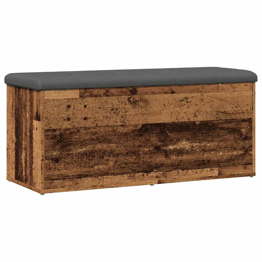 vidaXL Ławka ze schowkiem Stare drewno 102x42x45 cm Drewno klejone