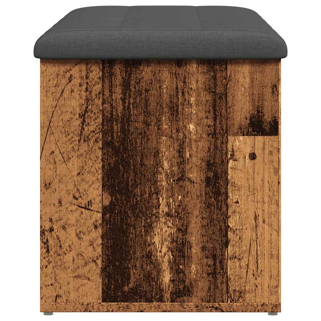 vidaXL Ławka ze schowkiem Stare drewno 102x42x45 cm Drewno klejone