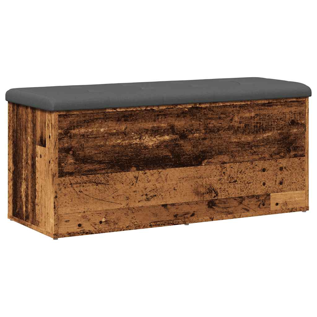 vidaXL Ławka ze schowkiem Stare drewno 102x42x45 cm Drewno klejone