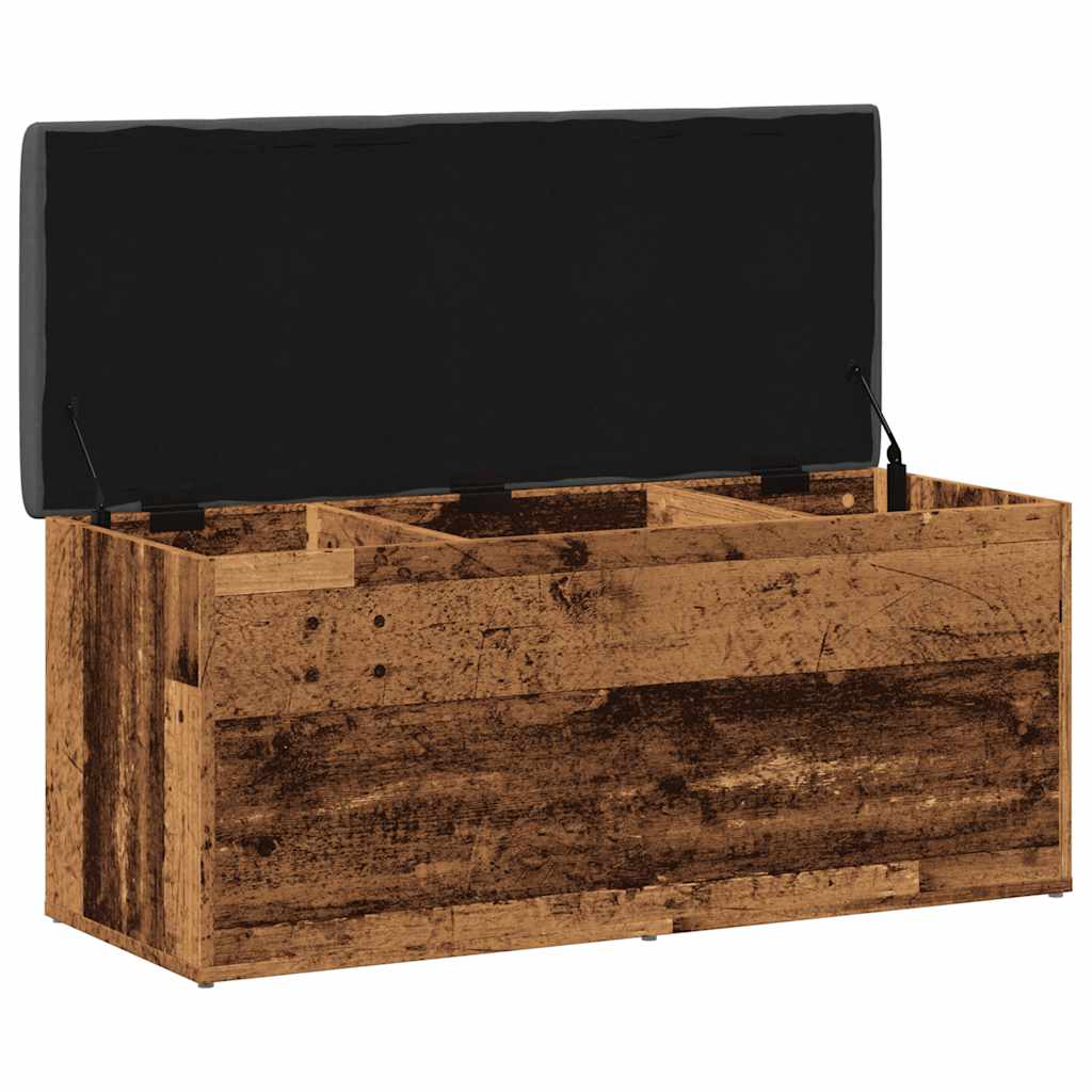 vidaXL Ławka ze schowkiem Stare drewno 102x42x45 cm Drewno klejone