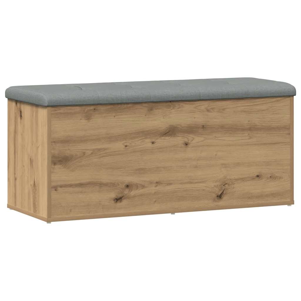 vidaXL Ławka ze schowkiem Artisan Oak 102x42x45 cm Drewno konstrukcyjne
