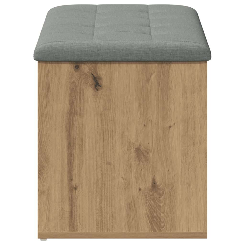 vidaXL Ławka ze schowkiem Artisan Oak 102x42x45 cm Drewno konstrukcyjne