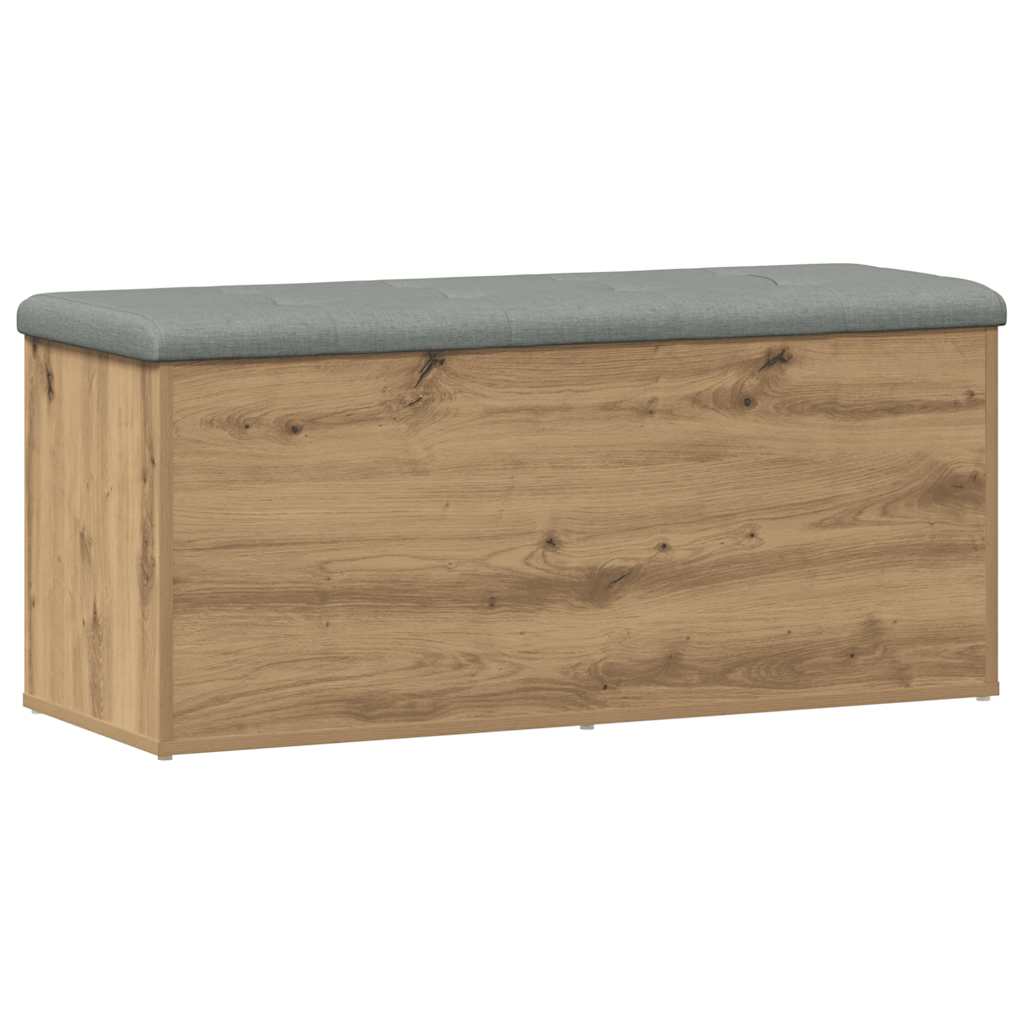 vidaXL Ławka ze schowkiem Artisan Oak 102x42x45 cm Drewno konstrukcyjne