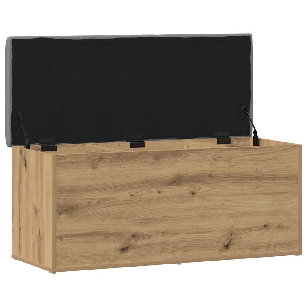vidaXL Ławka ze schowkiem Artisan Oak 102x42x45 cm Drewno konstrukcyjne