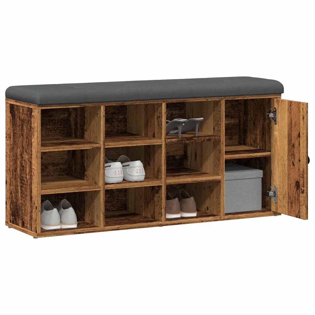 vidaXL Ławka na buty Stare drewno 102x32x50 cm Drewno klejone