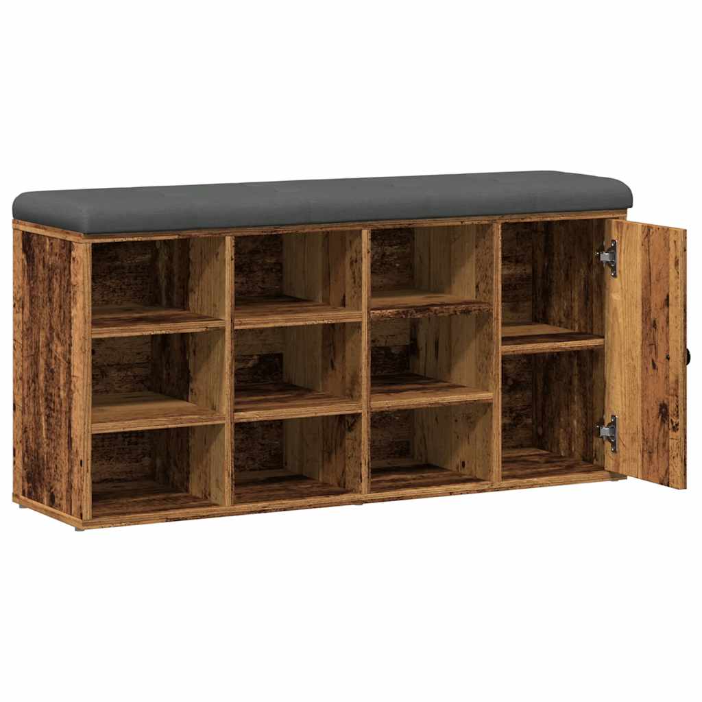 vidaXL Ławka na buty Stare drewno 102x32x50 cm Drewno klejone