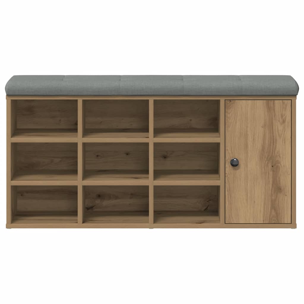 vidaXL Ławka na buty dąb artisan 102x32x50 cm Drewno klejone