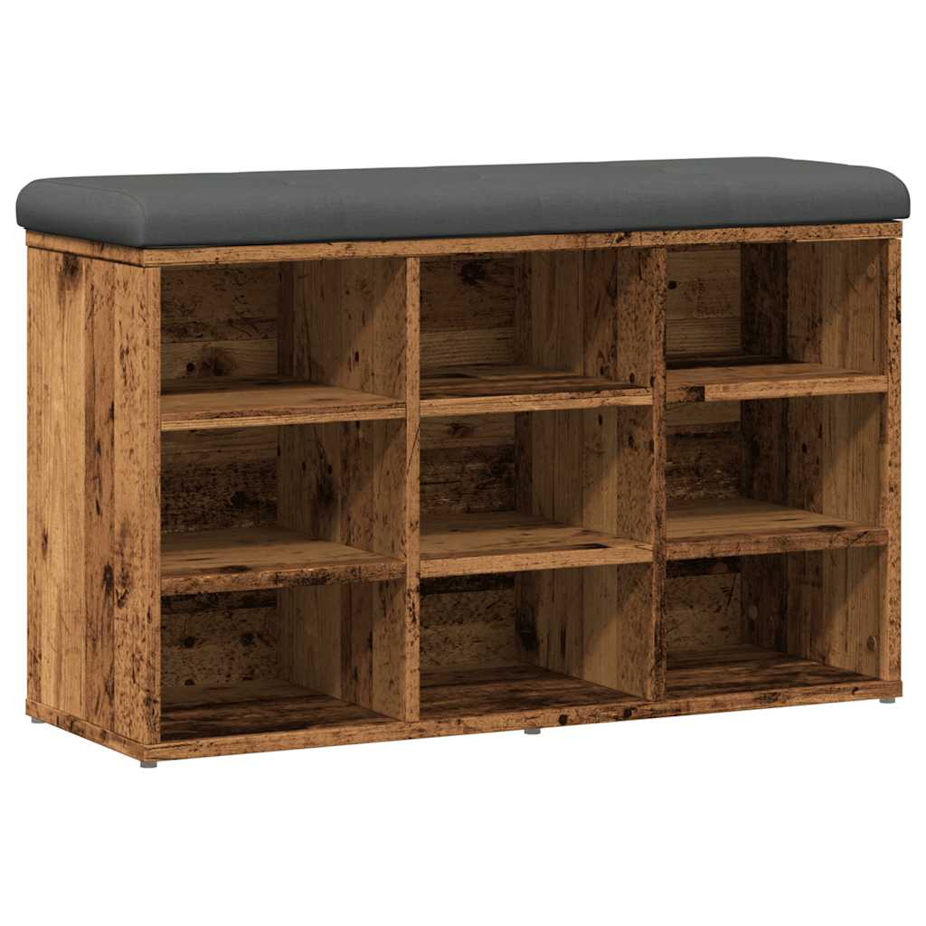 vidaXL Ławka na buty Stare drewno 82x32x50 cm Drewno klejone