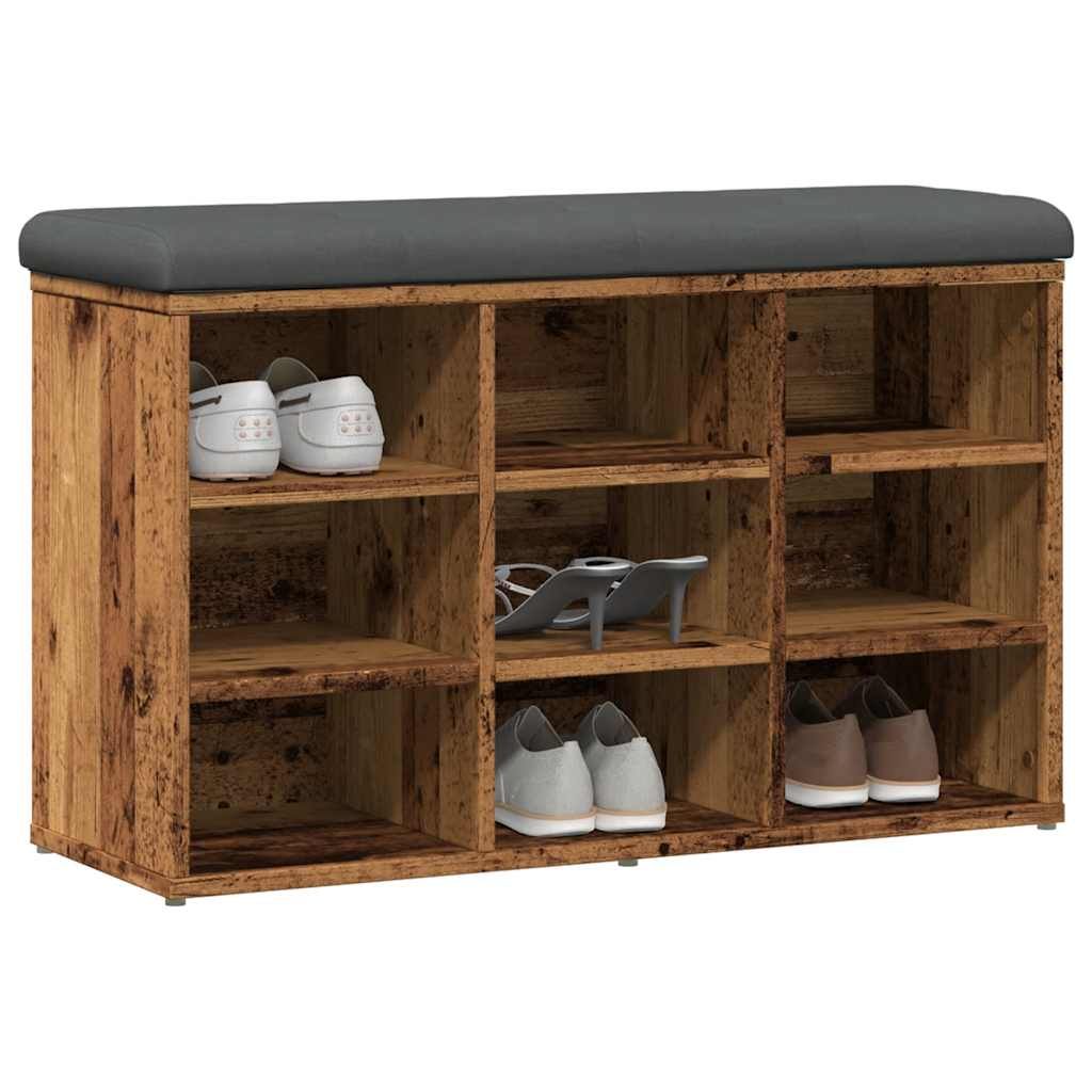 vidaXL Ławka na buty Stare drewno 82x32x50 cm Drewno klejone