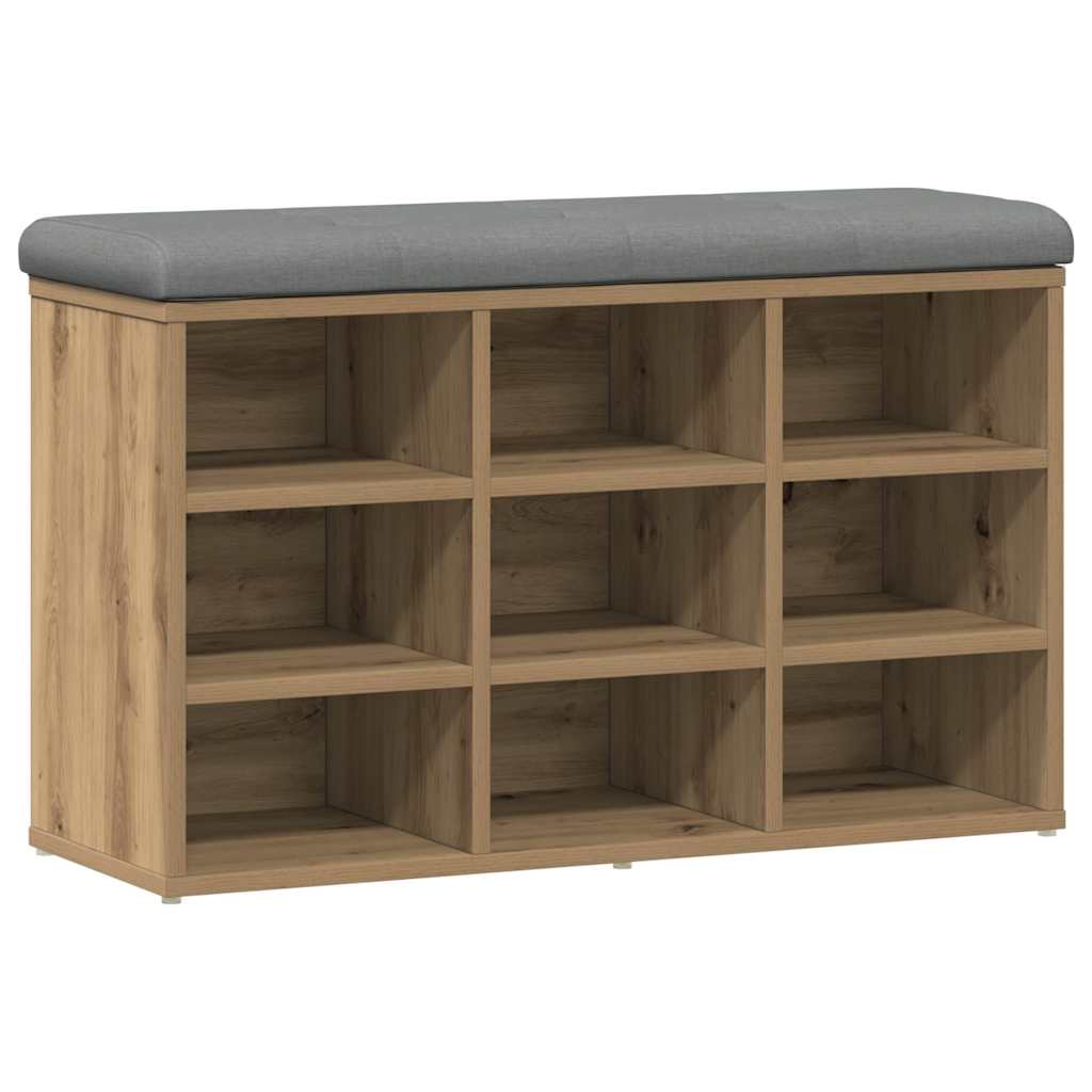 vidaXL Ławka na buty dąb artisan 82x32x50 cm Drewno klejone