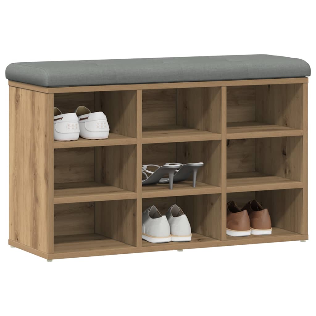 vidaXL Ławka na buty dąb artisan 82x32x50 cm Drewno klejone