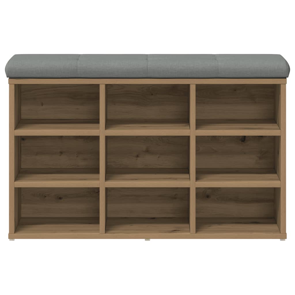 vidaXL Ławka na buty dąb artisan 82x32x50 cm Drewno klejone
