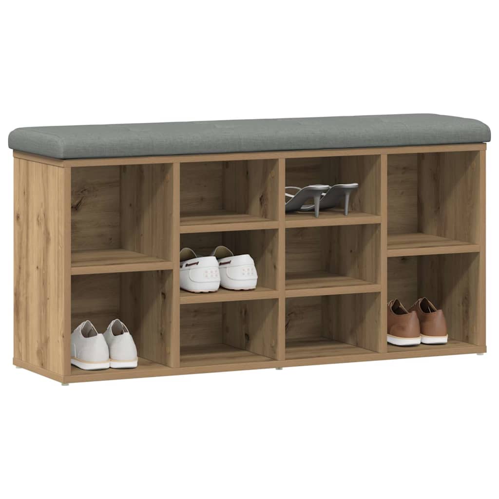 vidaXL Ławka na buty dąb artisan 102x32x50 cm Drewno klejone
