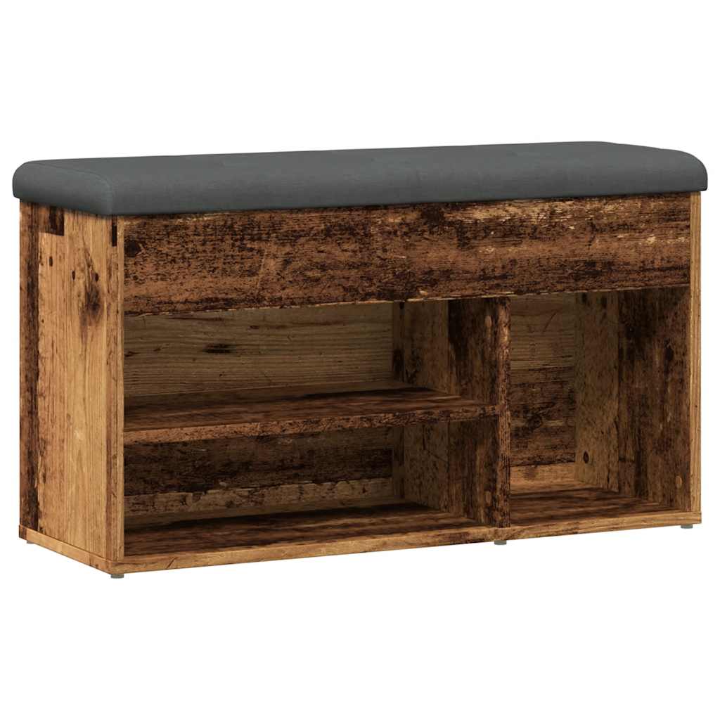 vidaXL Ławka ze schowkiem na buty, stare drewno, 82x32x45,5 cm