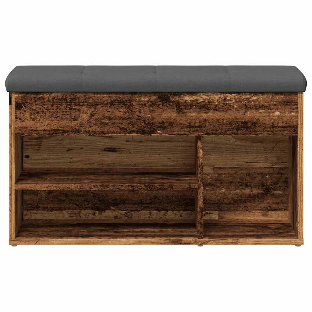 vidaXL Ławka ze schowkiem na buty, stare drewno, 82x32x45,5 cm