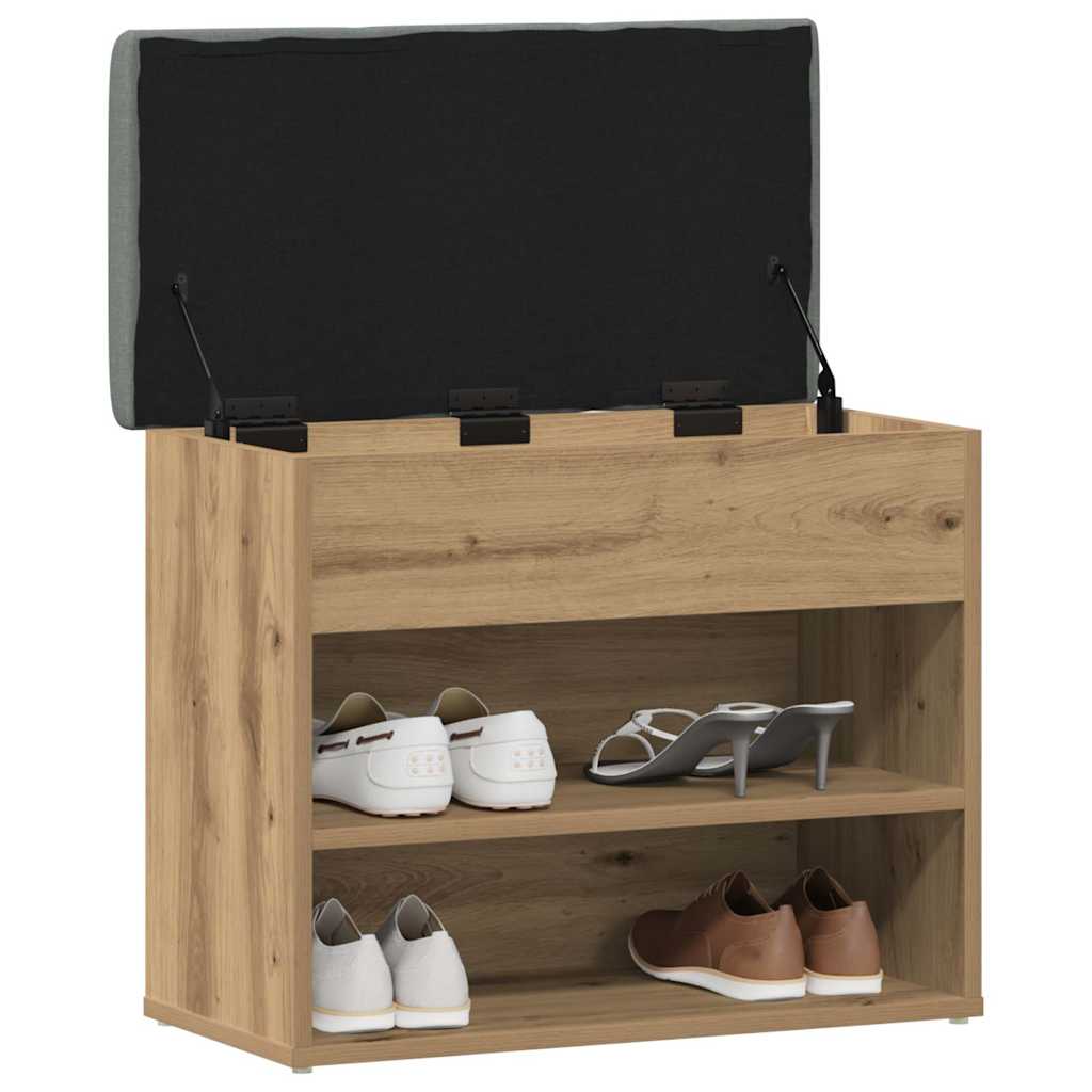 vidaXL Ławka na buty dąb artisan 62x32x50 cm Drewno klejone