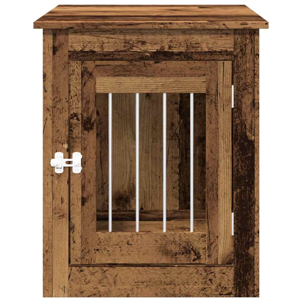 vidaXL Kojec dla psa, stare drewno, 55x75x65 cm