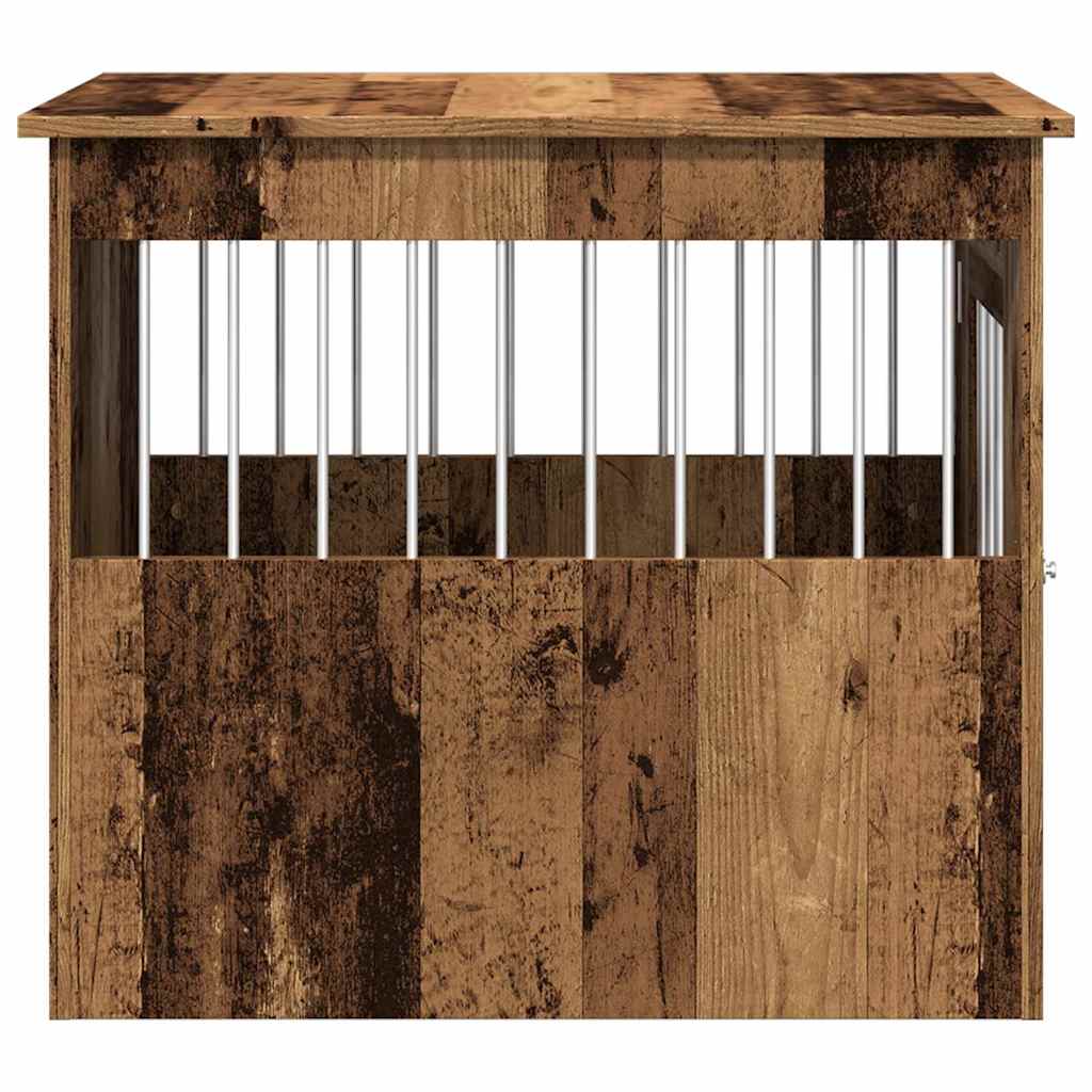 vidaXL Kojec dla psa, stare drewno, 55x75x65 cm