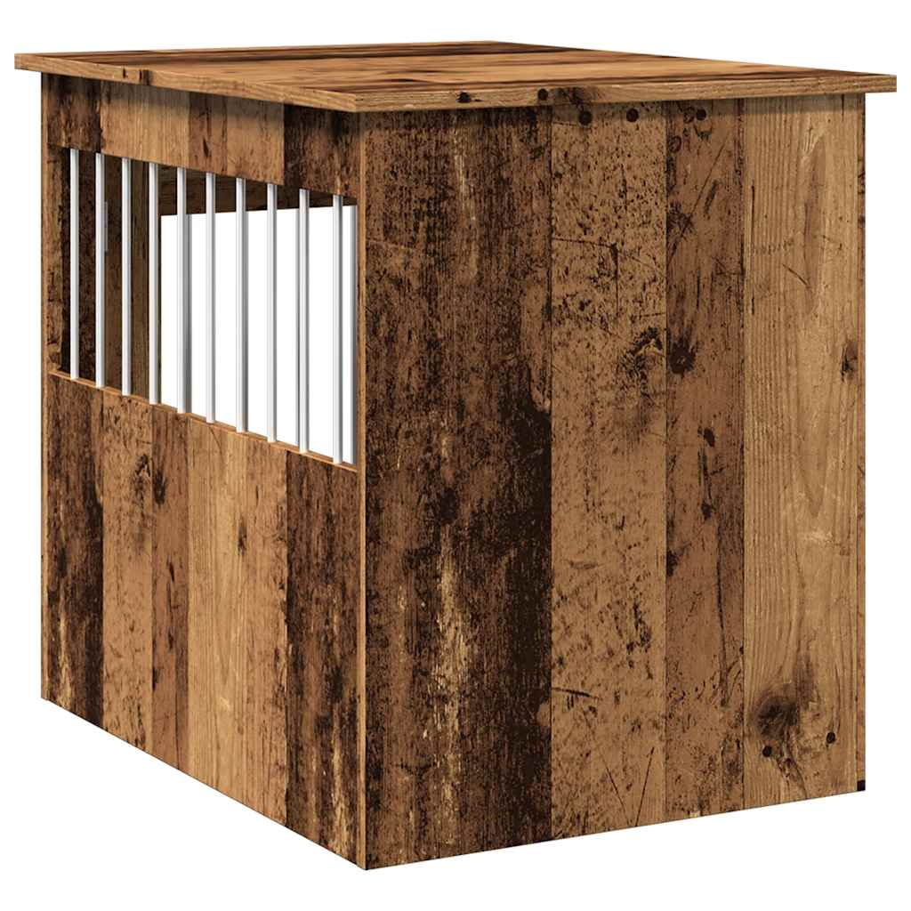 vidaXL Kojec dla psa, stare drewno, 55x75x65 cm