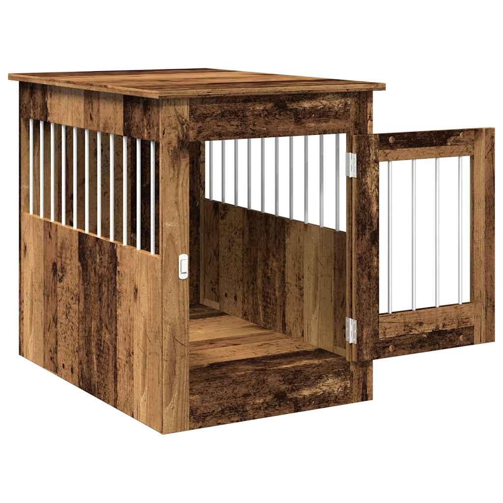 vidaXL Kojec dla psa, stare drewno, 55x80x68 cm