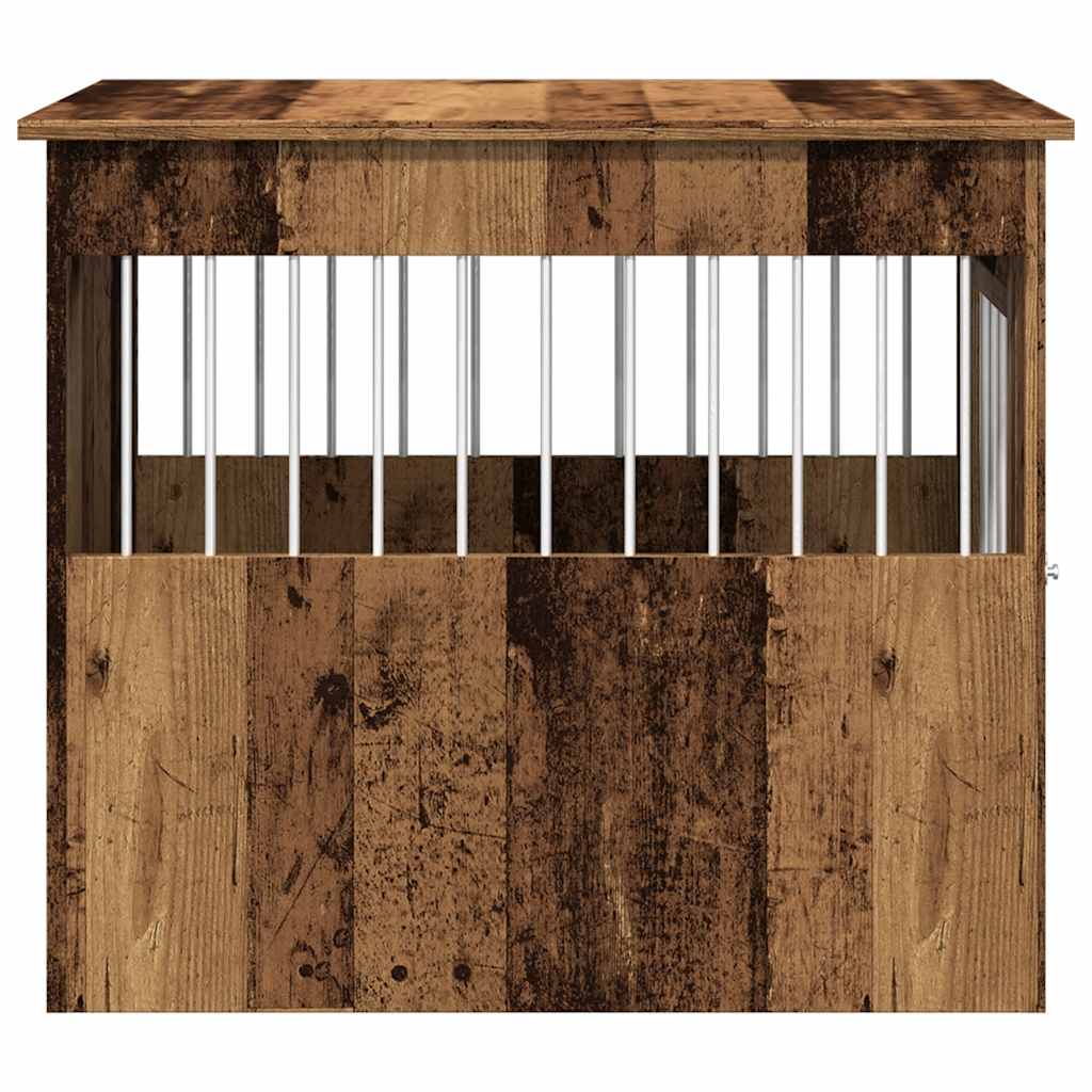 vidaXL Kojec dla psa, stare drewno, 55x80x68 cm