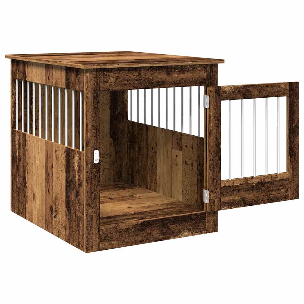 vidaXL Kojec dla psa, stare drewno, 64,5x80x71 cm
