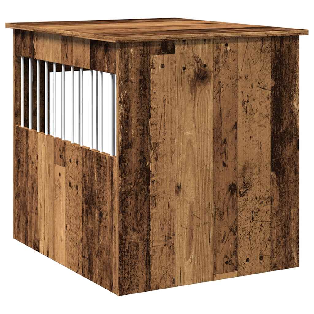 vidaXL Kojec dla psa, stare drewno, 64,5x80x71 cm