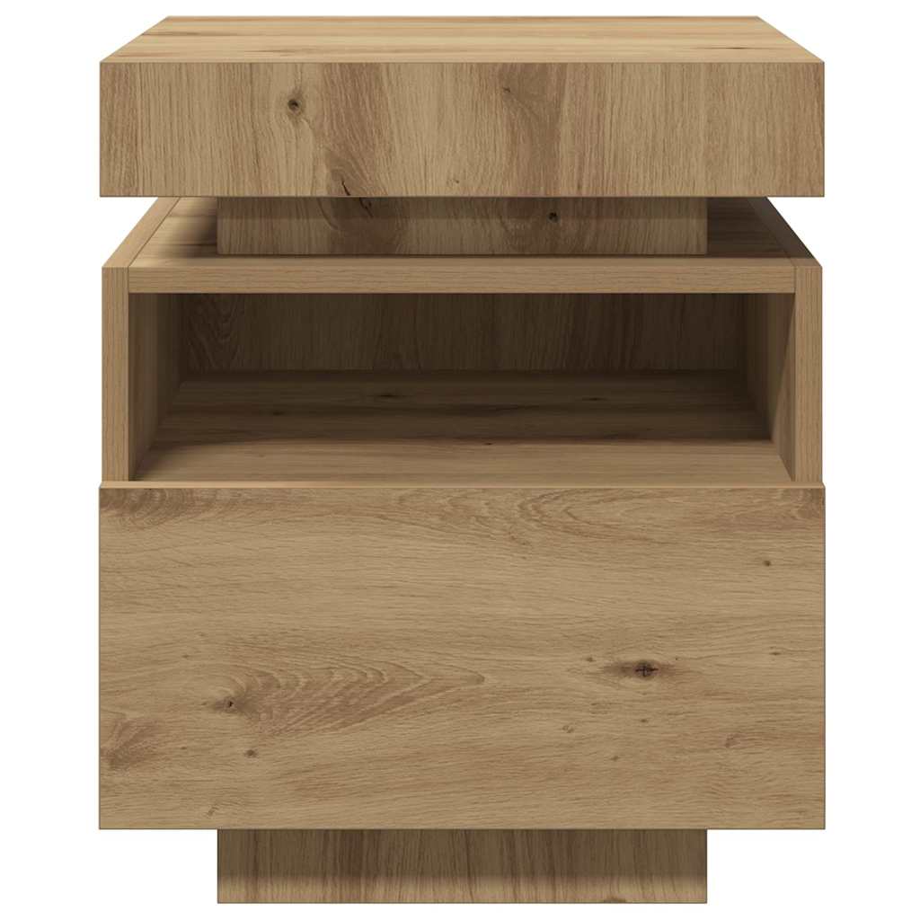vidaXL Szafki nocne z LED, 2 szt., dąb artisan, 40x39x48,5 cm