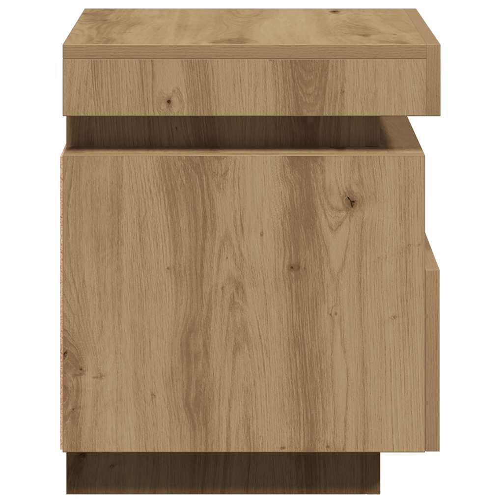 vidaXL Szafki nocne z LED, 2 szt., dąb artisan, 40x39x48,5 cm